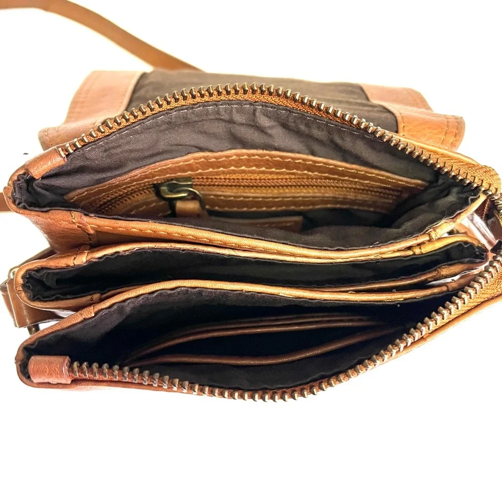 Oak & Tan Linzia Cognac Leather Crossbody Bag - Picture 7 of 14